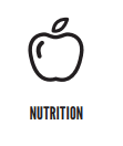 Line drawing of an apple and the word "Nutrition"
