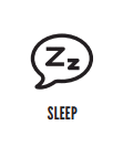 line drawing of z's in a word bubble and the word "sleep"